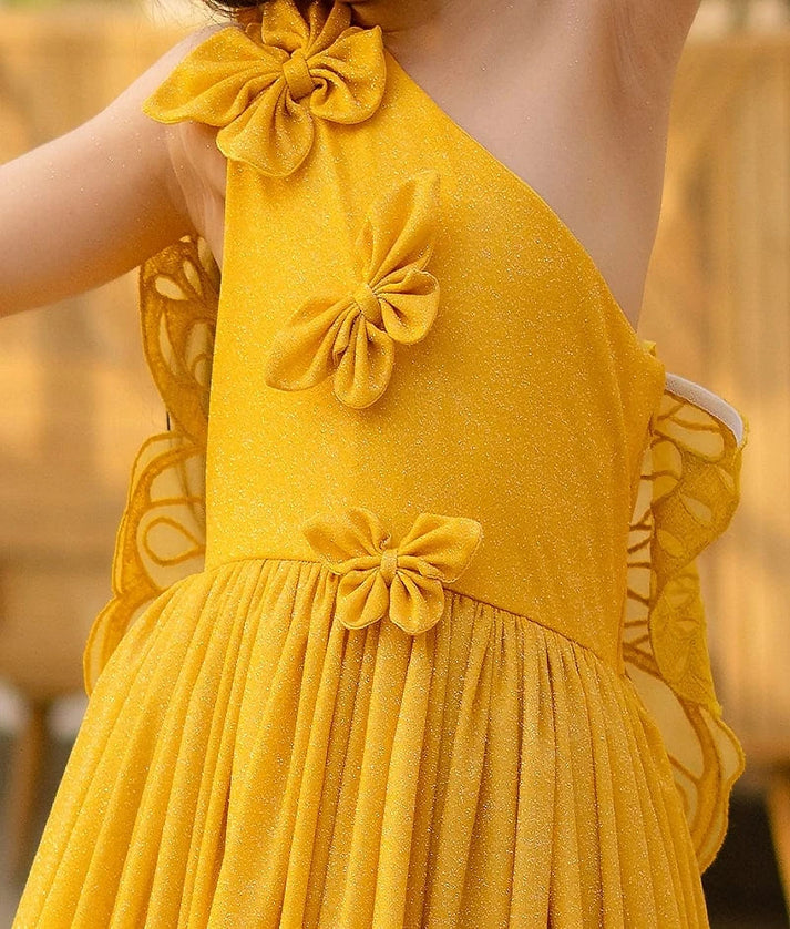 Luxe Mustard Yellow Shimmer Frock