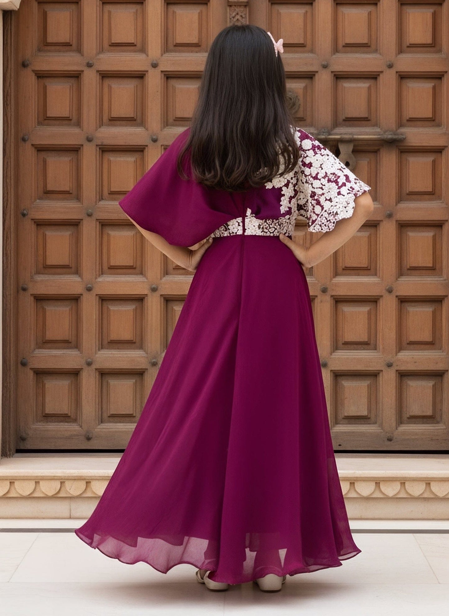 Luxe Wine Embroidered Jumpsuit