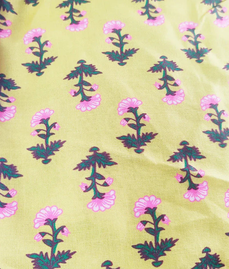 Luxe Yellow Printed Choli with Lehenga Saree