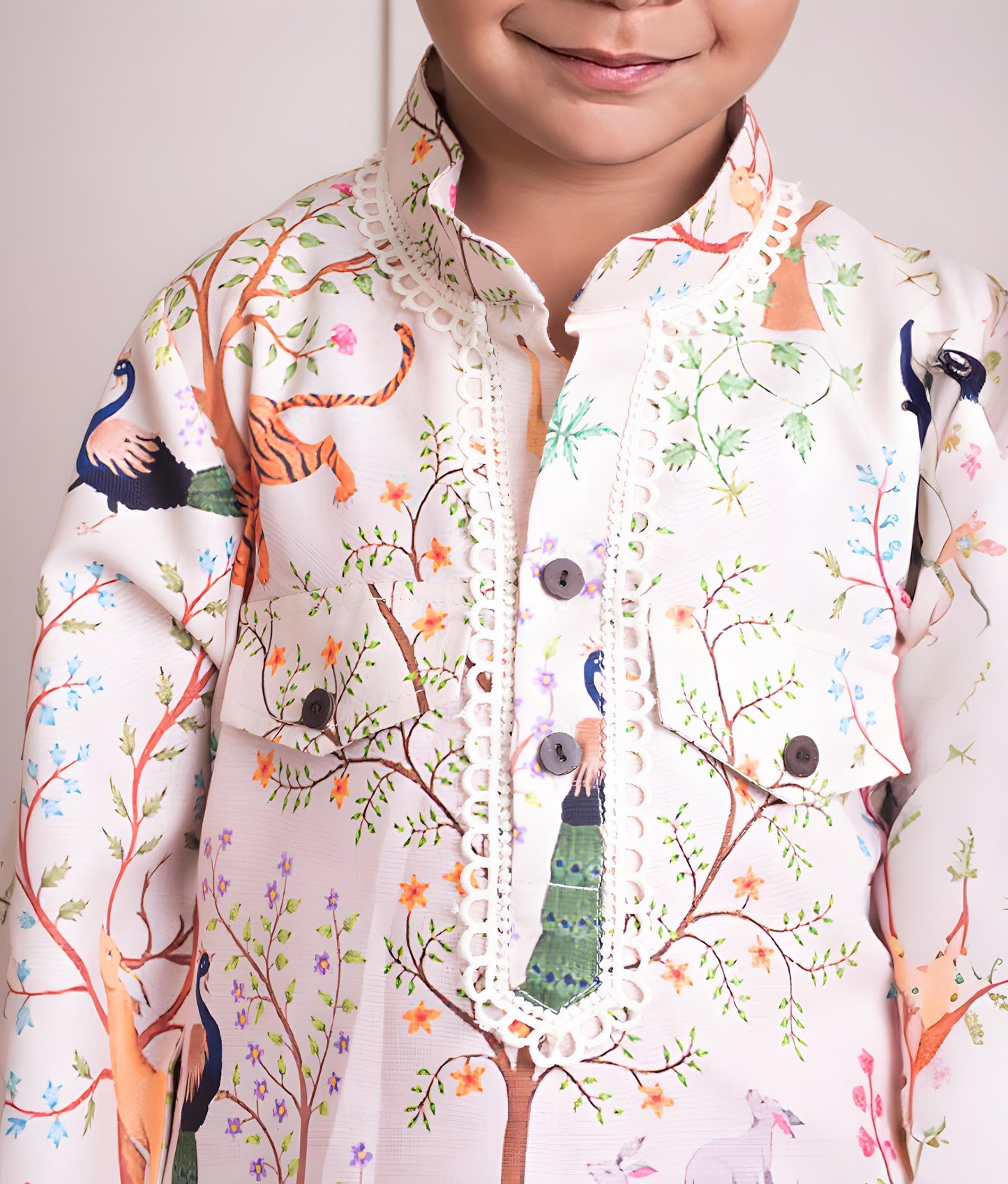 Manufactured by FAYON KIDS (Noida, U.P) Animal Forest Printed Kurta with Pant