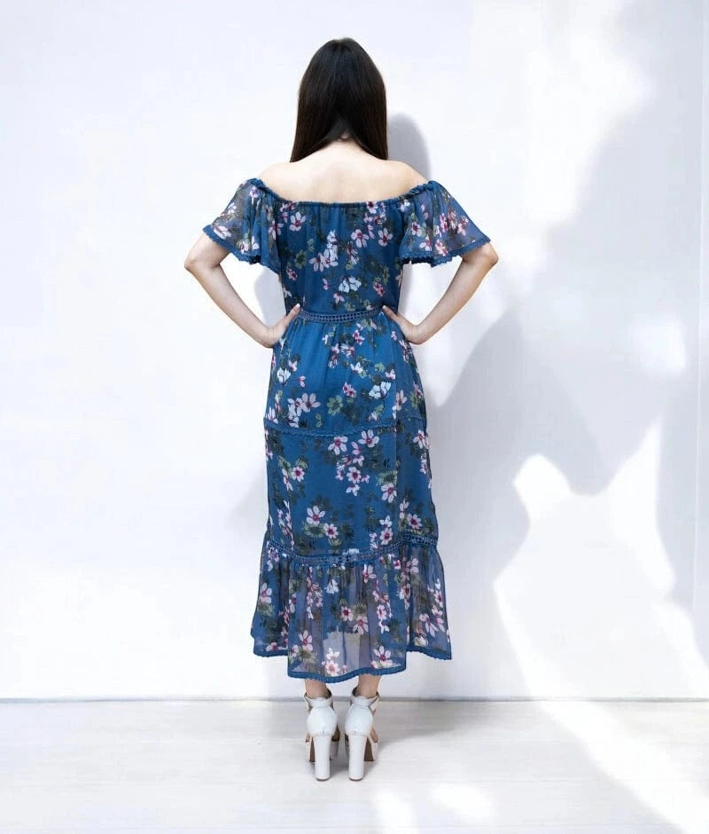 Manufactured by FAYON KIDS (Noida, U.P) Azure Escape Off Shoulder Dress