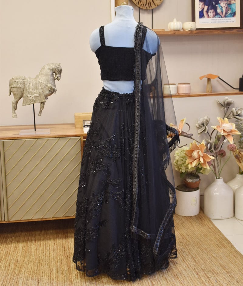 Manufactured by FAYON KIDS (Noida, U.P) Black Cut dana Embroidered Lehenga Choli