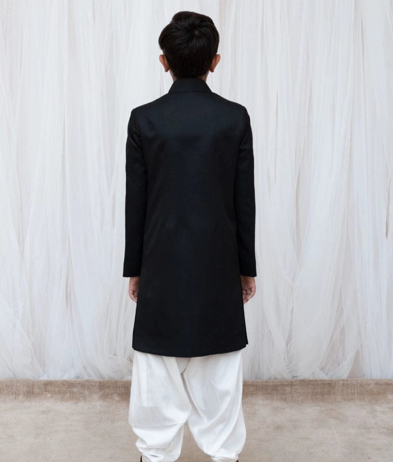 Manufactured by FAYON KIDS (Noida, U.P) Black Sherwani Set
