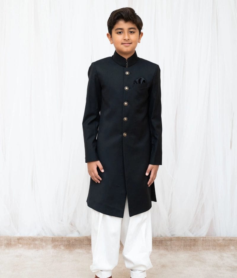 Manufactured by FAYON KIDS (Noida, U.P) Black Sherwani with Salwar