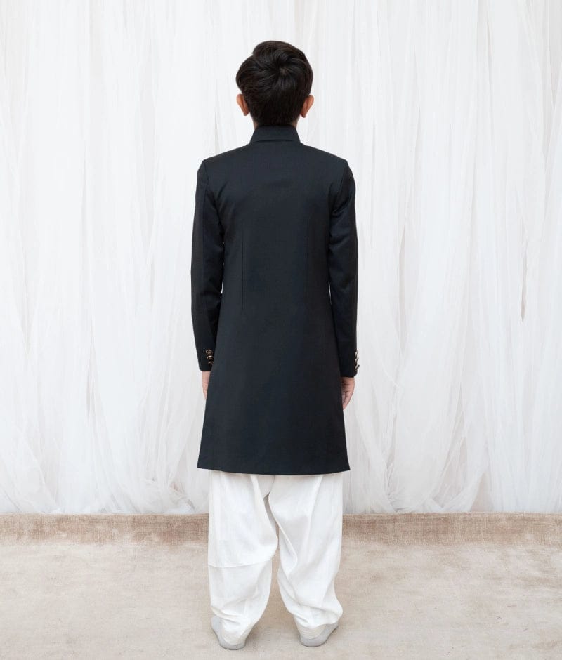Manufactured by FAYON KIDS (Noida, U.P) Black Sherwani with Salwar