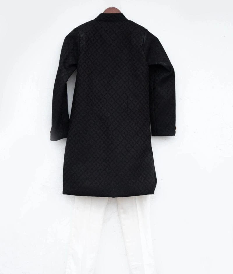 Manufactured by FAYON KIDS (Noida, U.P) Black Sherwani with White Pant