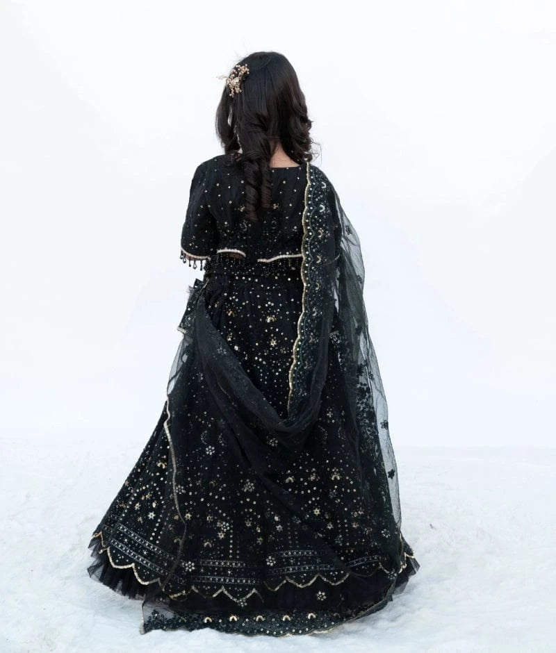 Manufactured by FAYON KIDS (Noida, U.P) Black Thread work Lehenga set