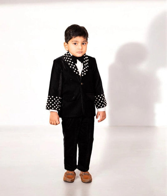 Black Velvet Coat with Pant