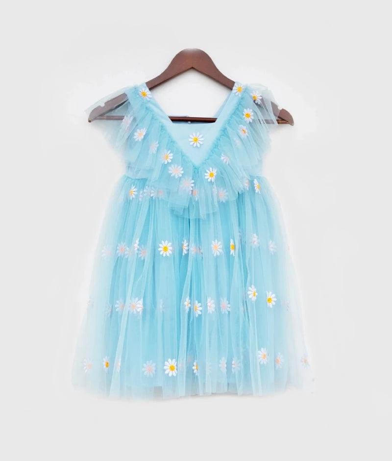 Manufactured by FAYON KIDS (Noida, U.P) Blue Bloom Net Dress
