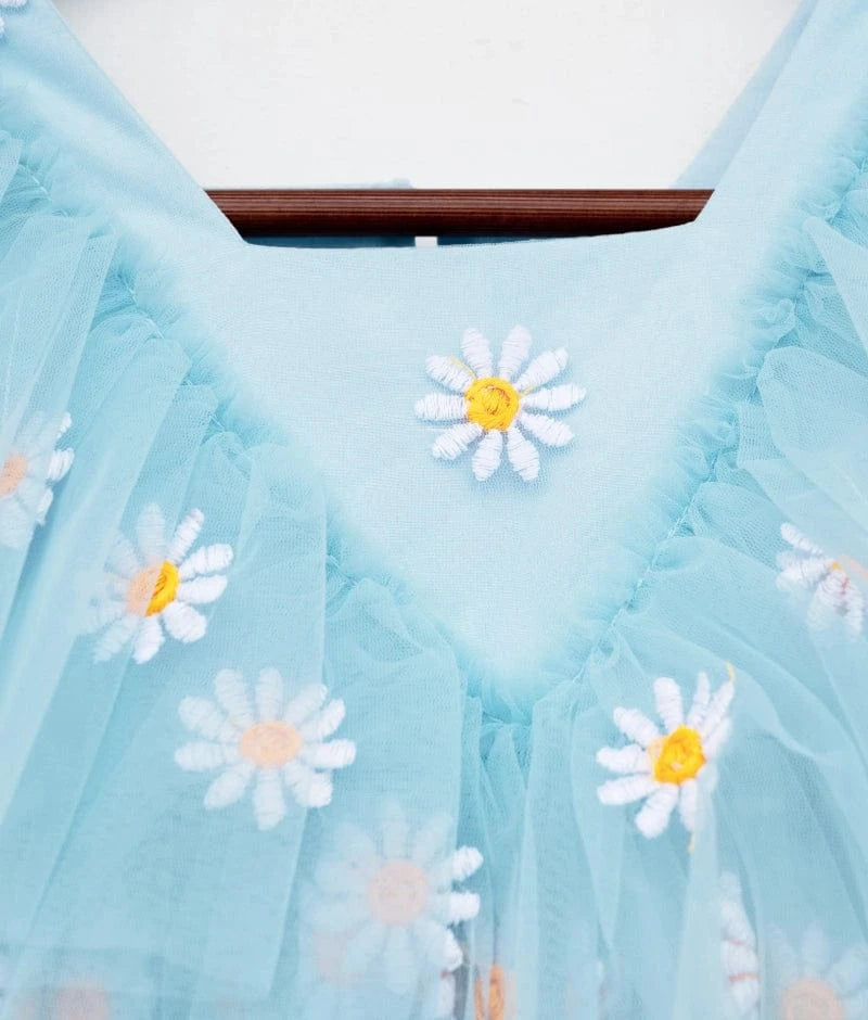 Manufactured by FAYON KIDS (Noida, U.P) Blue Bloom Net Dress