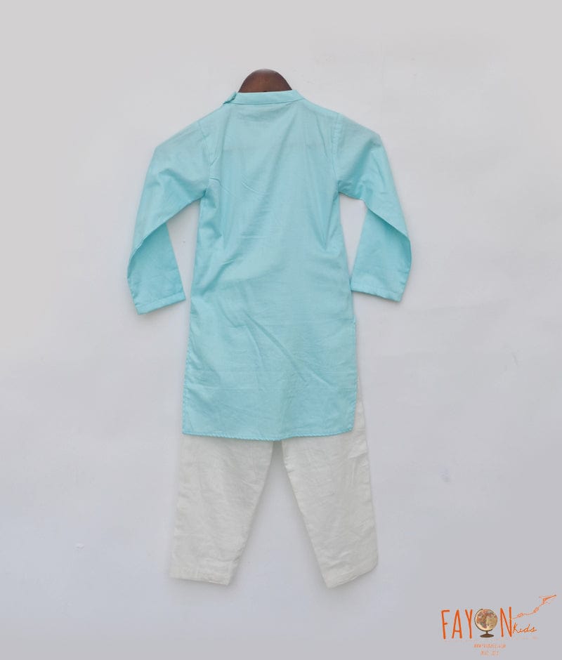 Manufactured by FAYON KIDS (Noida, U.P) Blue Kurta with Pant for Boys