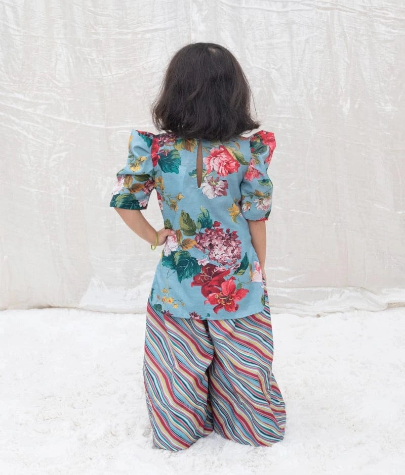 Manufactured by FAYON KIDS (Noida, U.P) Blue Printed Kurti with Plazo