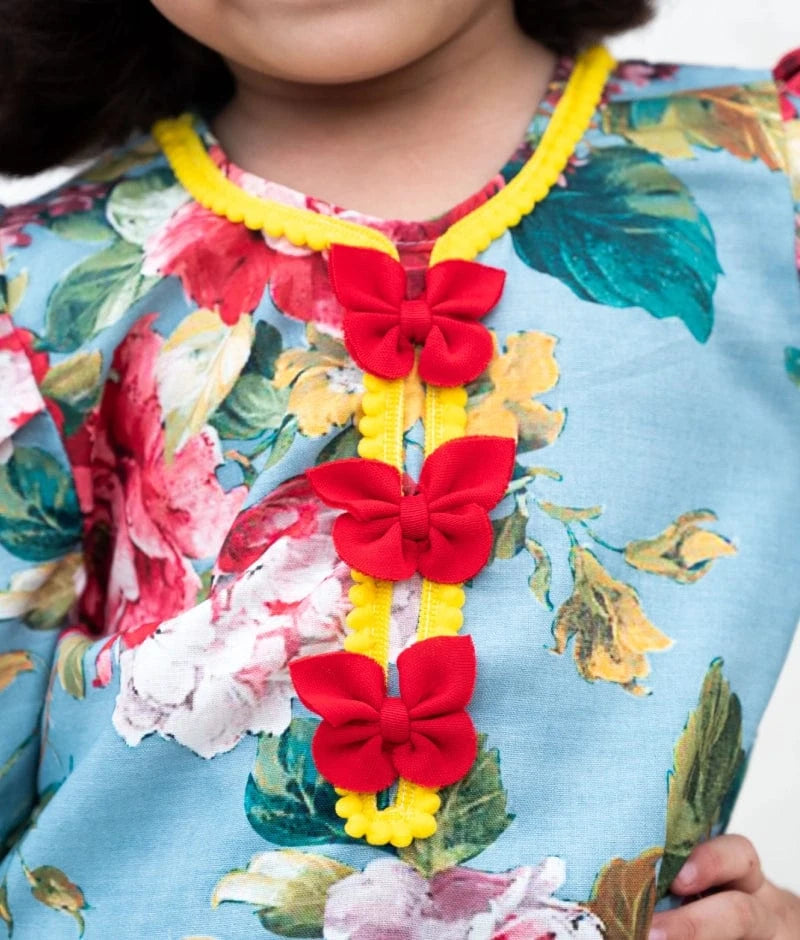 Manufactured by FAYON KIDS (Noida, U.P) Blue Printed Kurti with Plazo