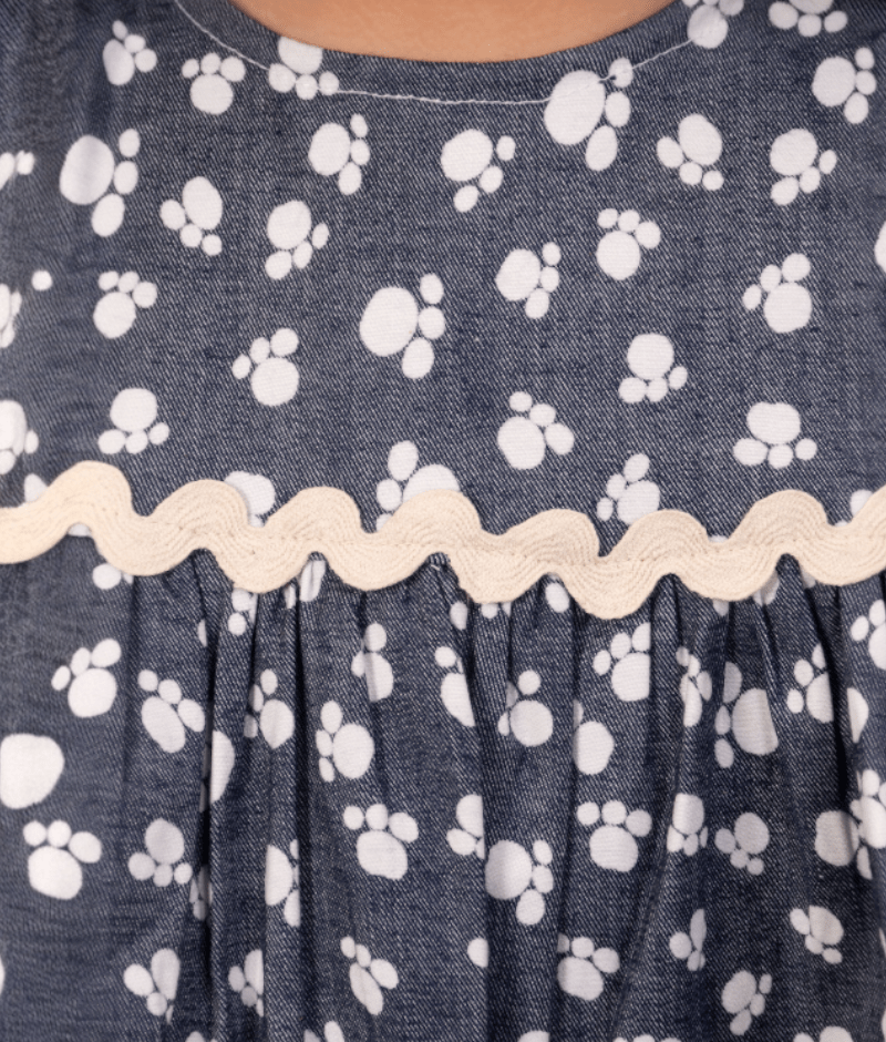 Manufactured by FAYON KIDS (Noida, U.P) Blue Printed Peplum Top with Pant for Girls