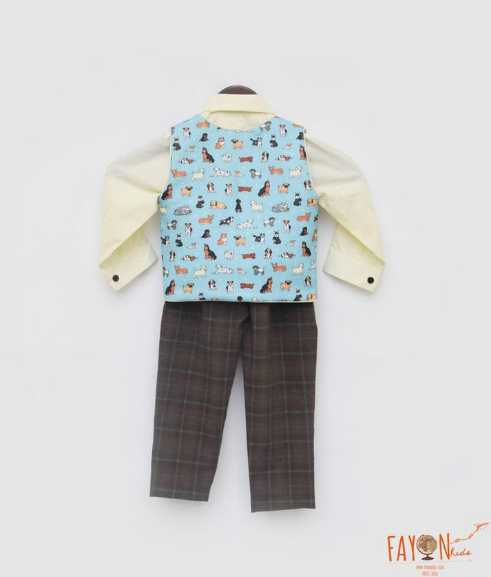 Animal Print Waistcoat Set