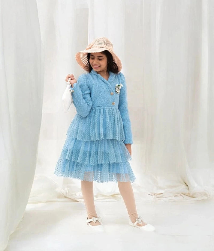 Blue Tweed Frock