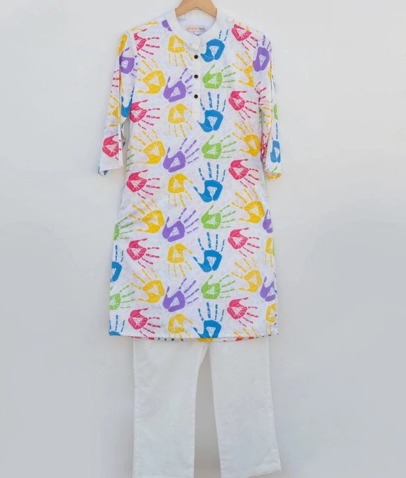 Manufactured by FAYON KIDS (Noida, U.P) Festive Printed Kurta with Pant for Holi