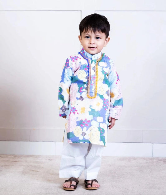 Floral Printed Kurta with Salwar