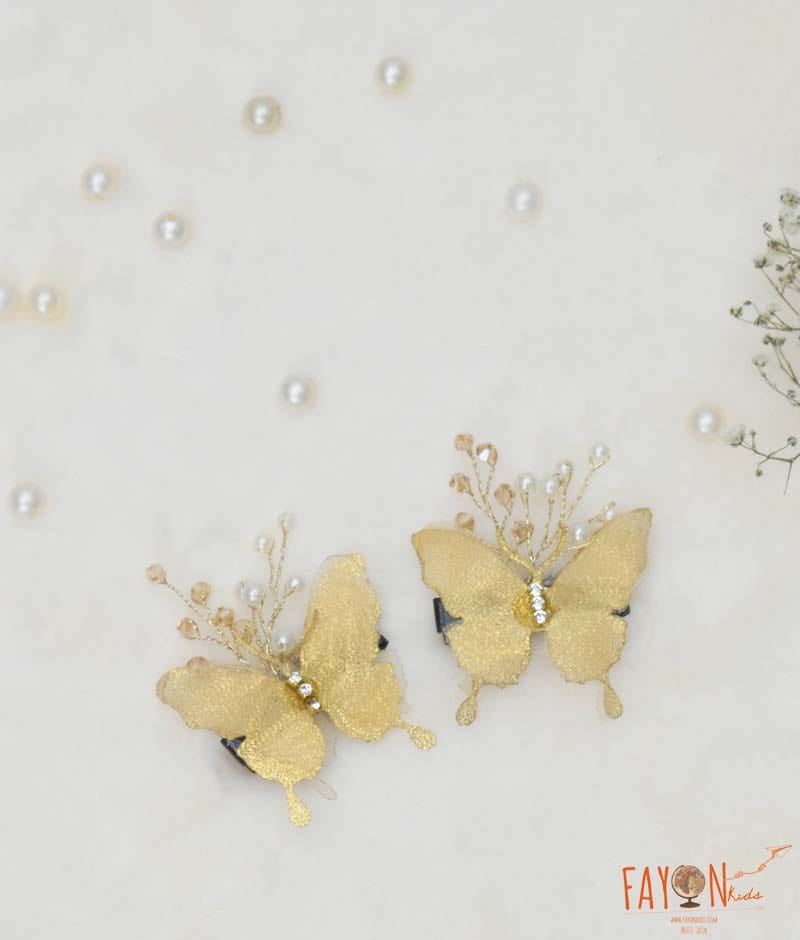 Golden Butterfly Hair Accessory for Girls