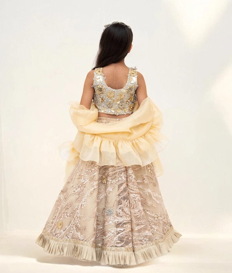 Manufactured by FAYON KIDS (Noida, U.P) Golden Embroidery Lehenga Set