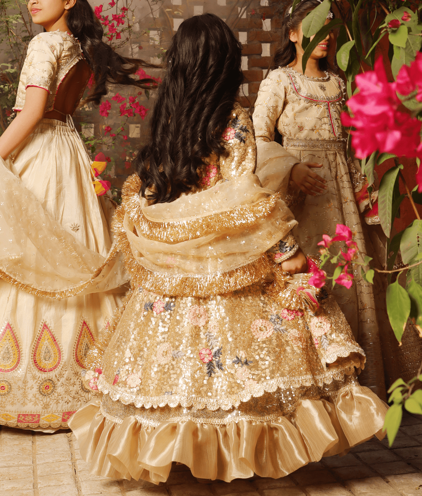 Manufactured by FAYON KIDS (Noida, U.P) Golden Sequence Anarkali with Dupatta