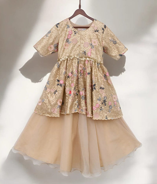 Manufactured by FAYON KIDS (Noida, U.P) Golden Sequin Plazo Set