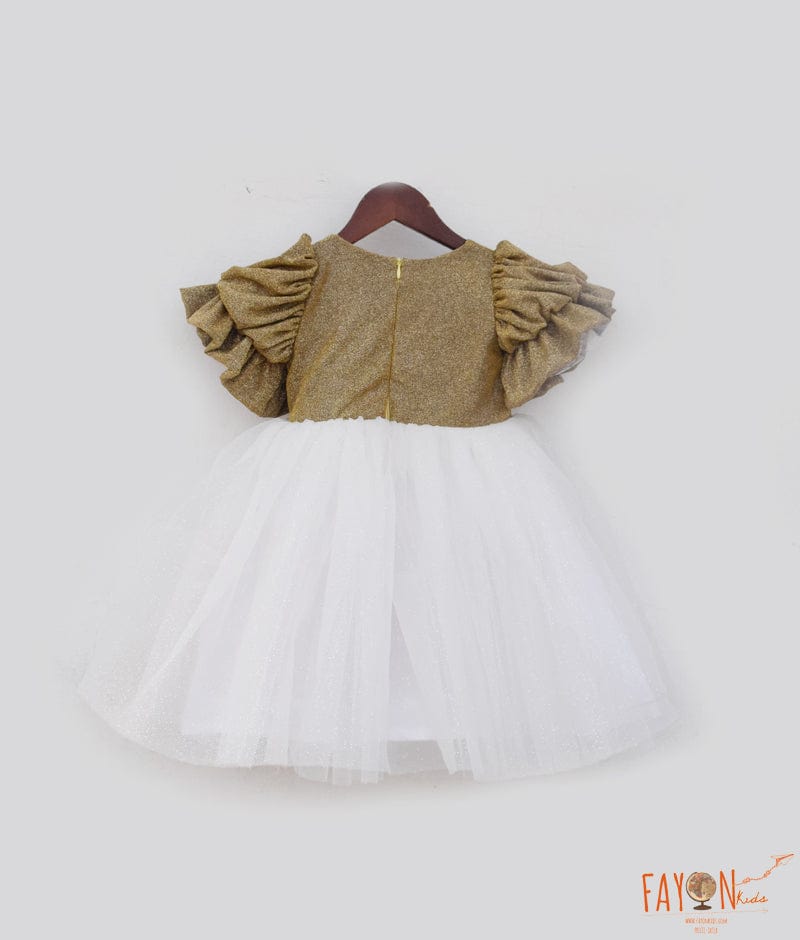 Manufactured by FAYON KIDS (Noida, U.P) Golden Shimmer and Offwhite Glitter Elegance