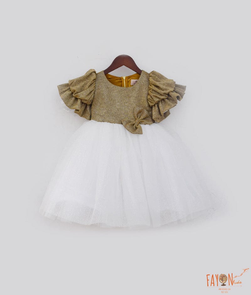 Manufactured by FAYON KIDS (Noida, U.P) Golden Shimmer and Offwhite Glitter Elegance