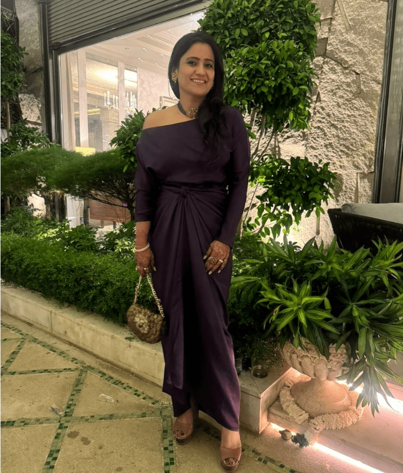 Manufactured by FAYON KIDS (Noida, U.P) Graceful Purple Satin One-Shoulder Top with Tie-Knot Dhoti