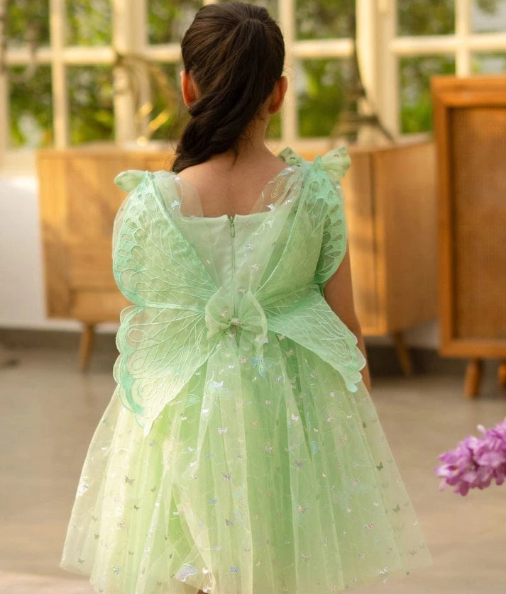 Green Butterfly Party Frock