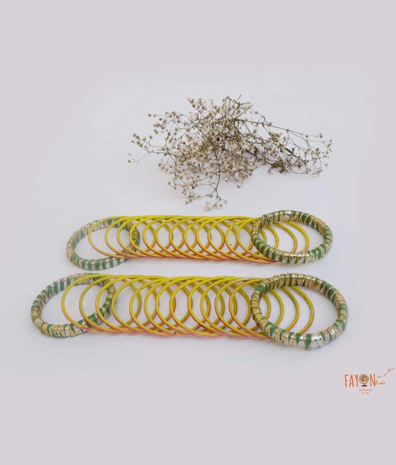 Manufactured by FAYON KIDS (Noida, U.P) Green Peach Kada with Bangle