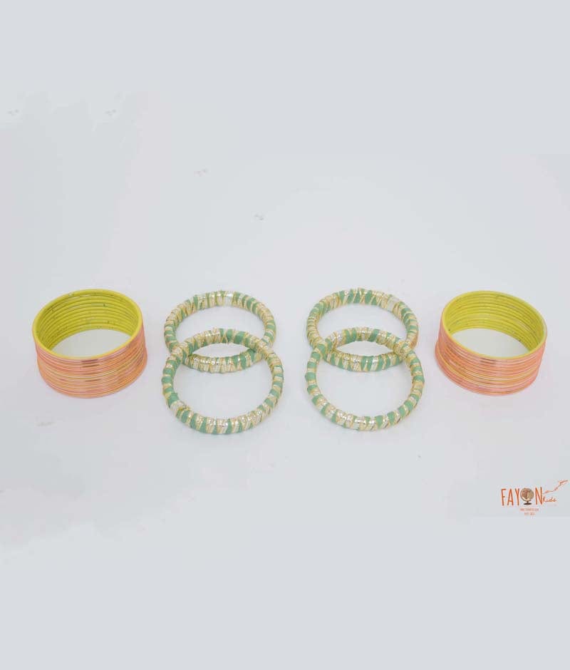 Manufactured by FAYON KIDS (Noida, U.P) Green Peach Kada with Bangle