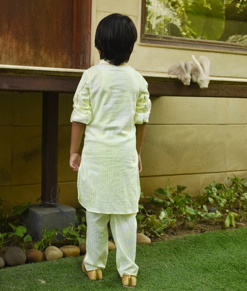 Manufactured by FAYON KIDS (Noida, U.P) Green Printed Kurta and Pant