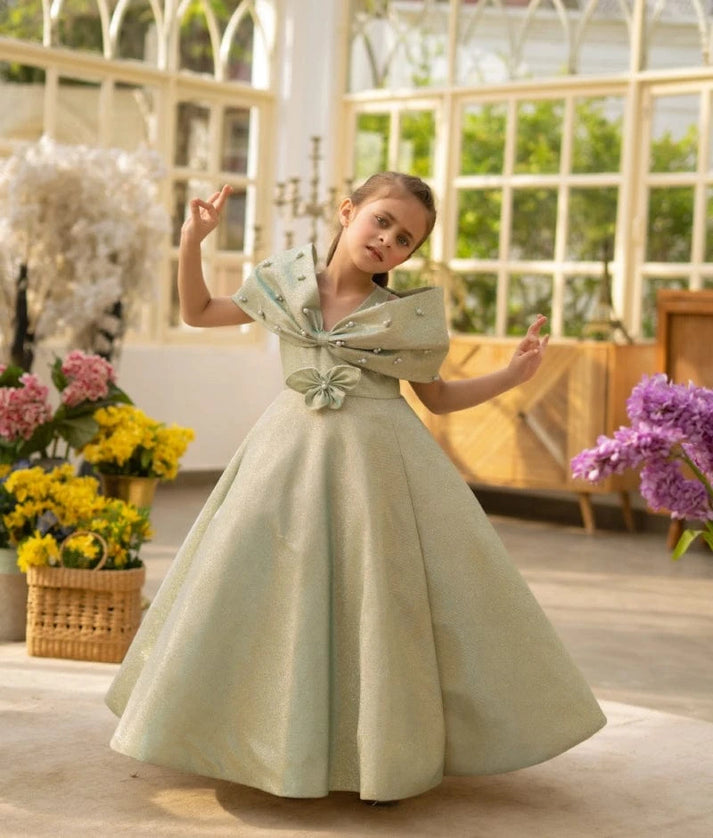 Green Shimmer Party Gown