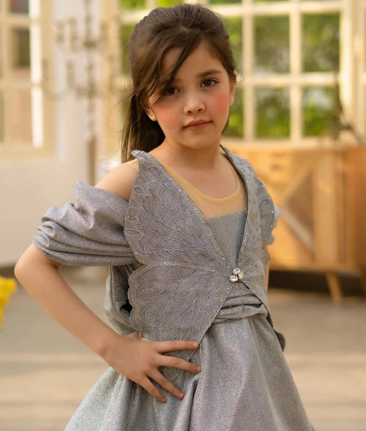 Grey Shimmer Party Gown