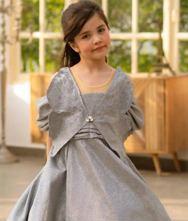 Grey Shimmer Party Gown