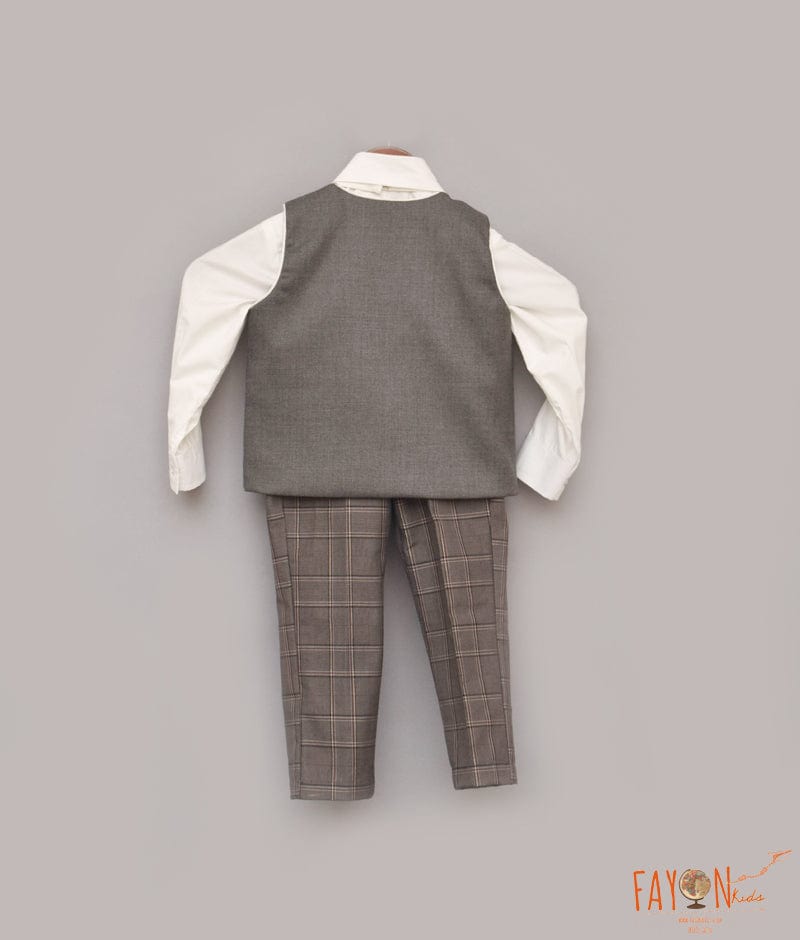 Grey Waistcoat Set for Boys