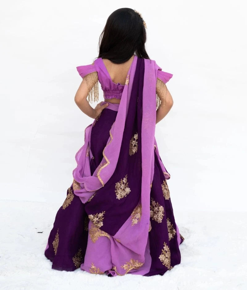Lavender Whimsy Embroidered Lehenga Set
