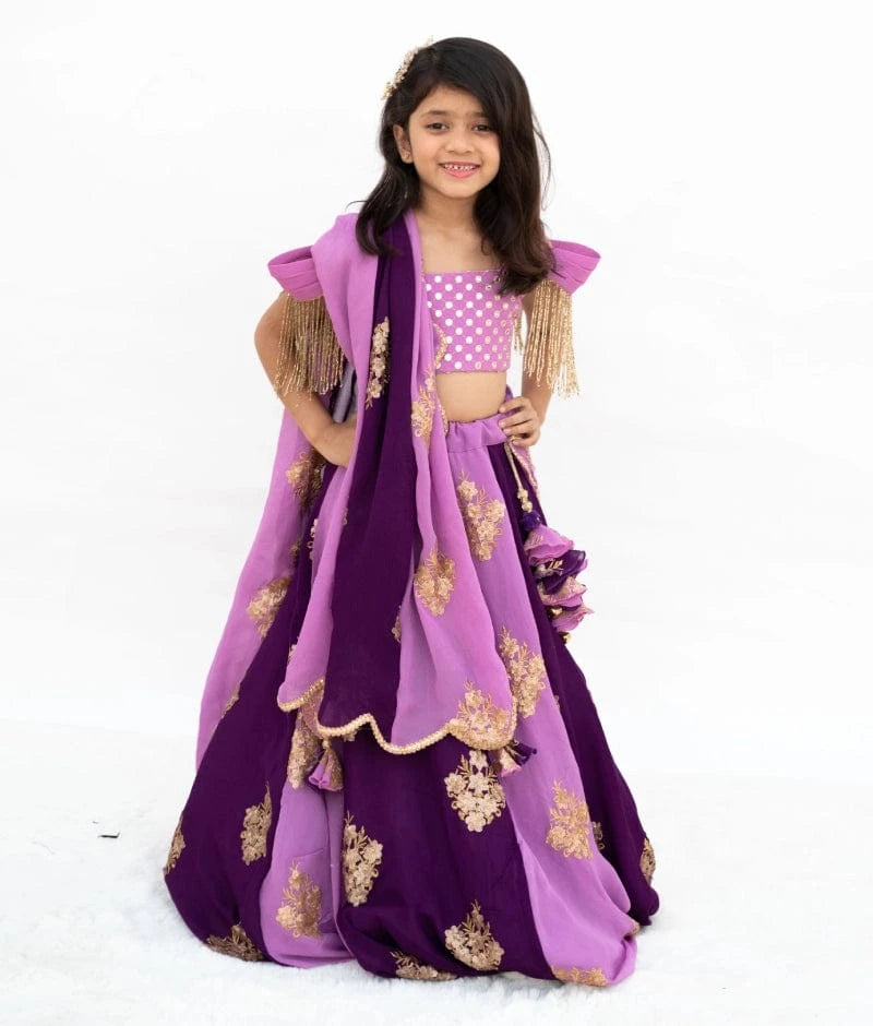 Lavender Whimsy Embroidered Lehenga Set