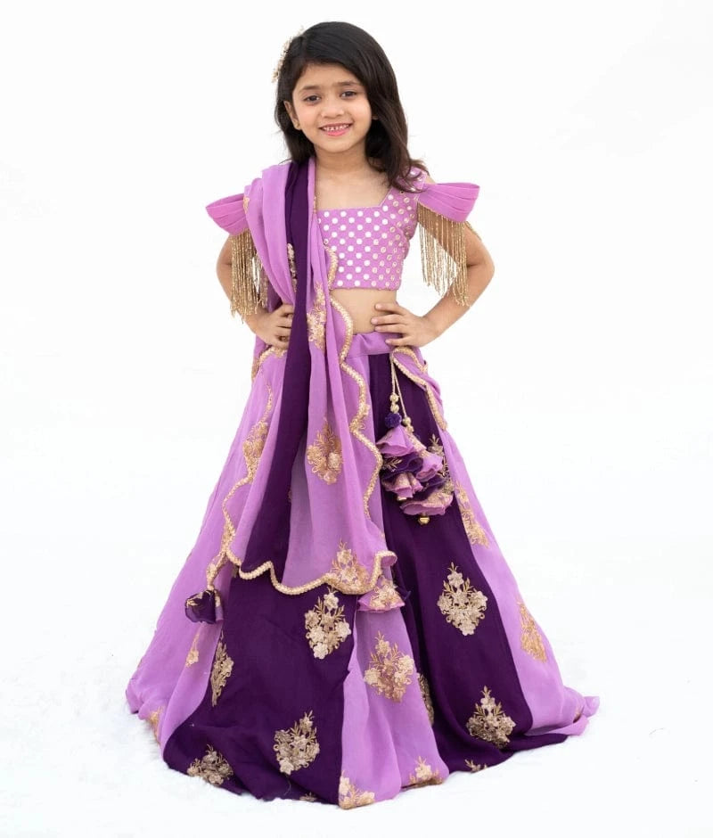 Lavender Whimsy Embroidered Lehenga Set