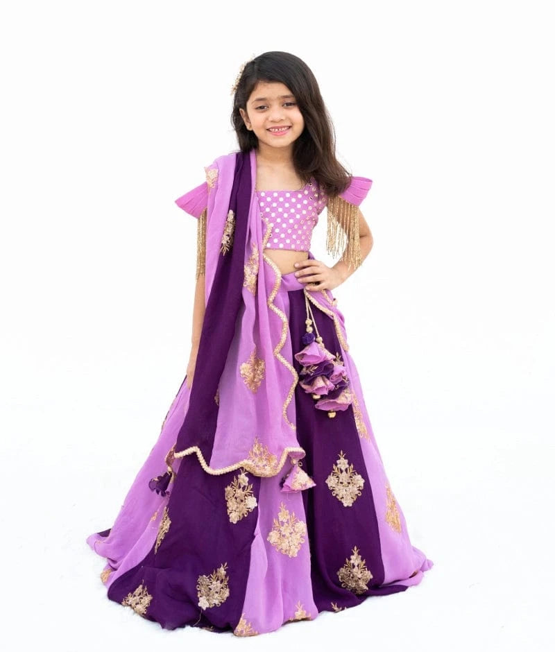 Lavender Whimsy Embroidered Lehenga Set