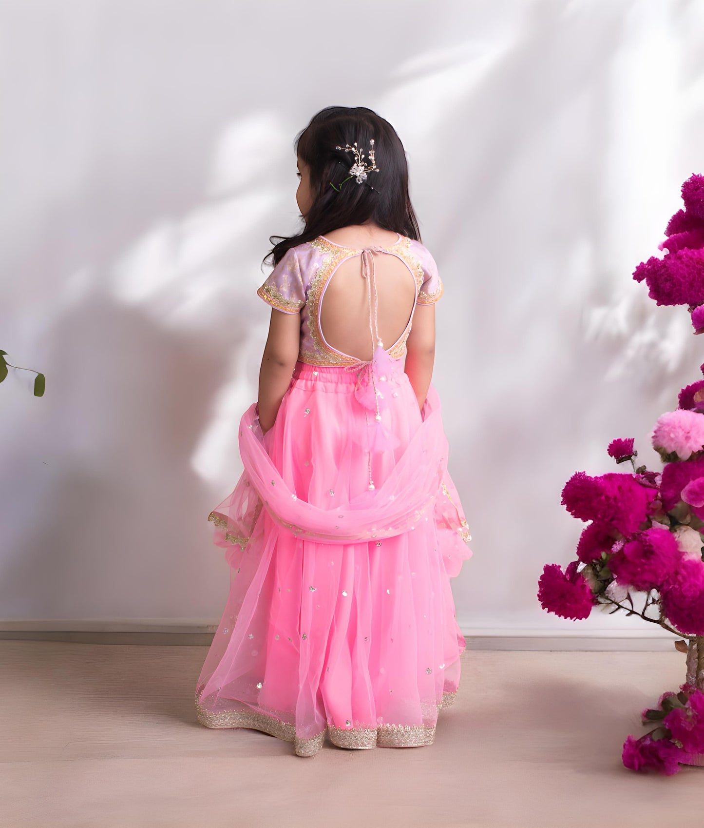Manufactured by FAYON KIDS (Noida, U.P) Lilac Brocade Choli with Lehenga