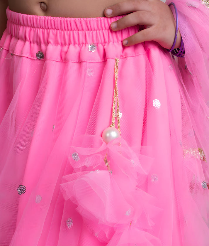 Manufactured by FAYON KIDS (Noida, U.P) Lilac Brocade Choli with Lehenga