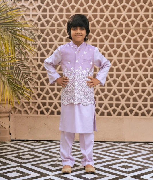 Lilac Charm Nehru Jacket Set