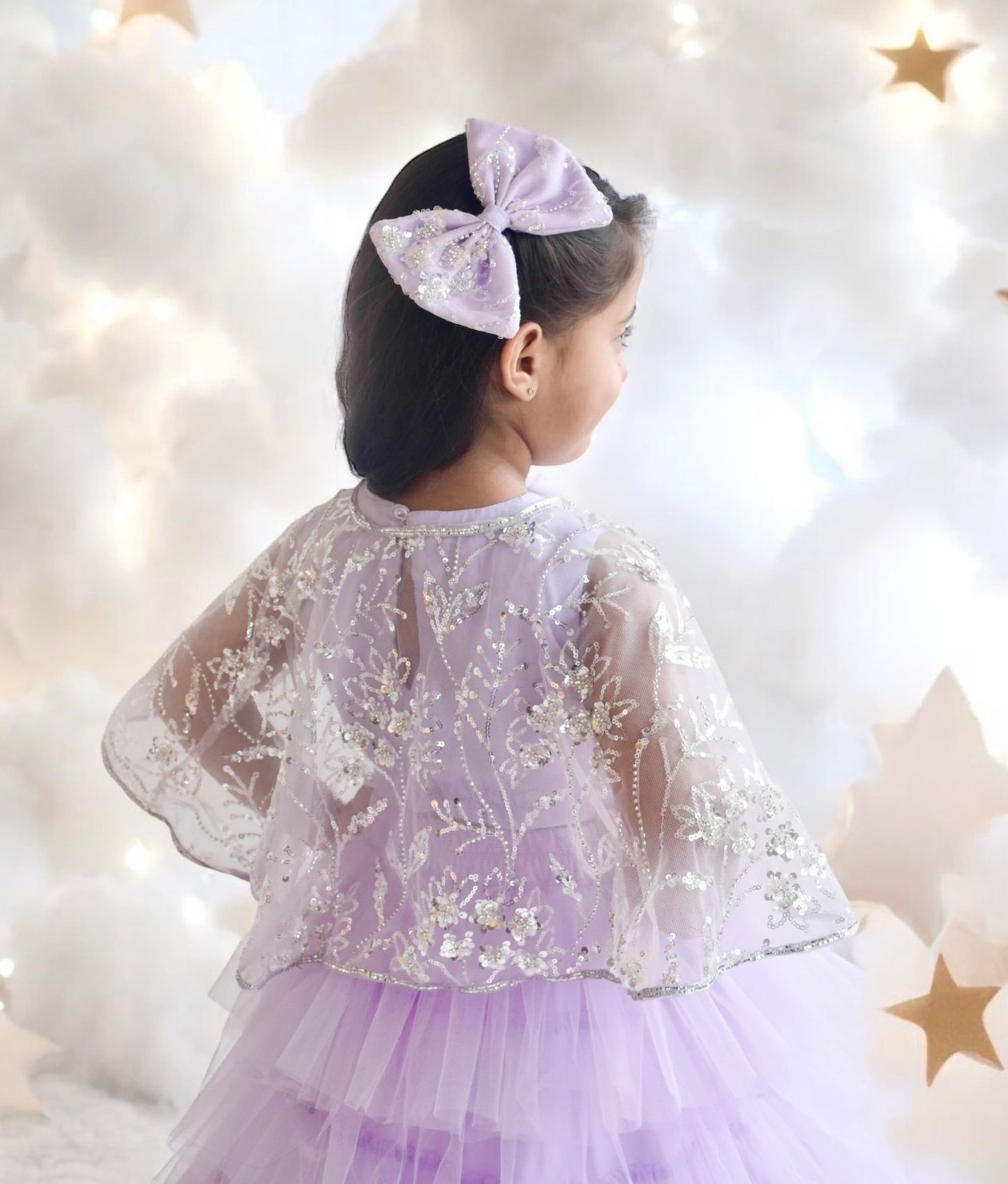 Manufactured by FAYON KIDS (Noida, U.P) Lilac Crop Top Skirt with Cape
