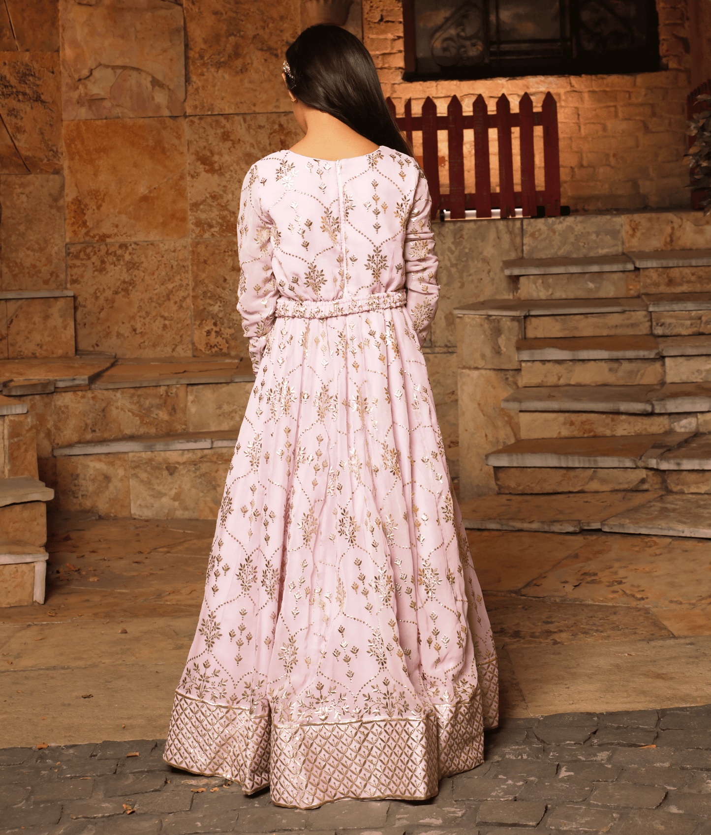 Manufactured by FAYON KIDS (Noida, U.P) Lilac Foil Print Anarkali