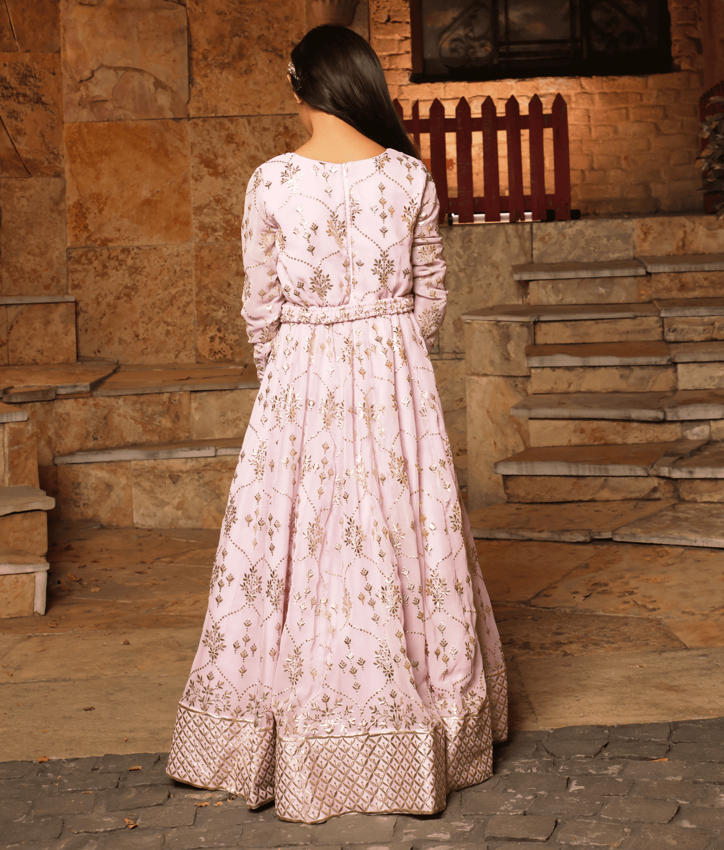 Manufactured by FAYON KIDS (Noida, U.P) Lilac Foil Print Anarkali