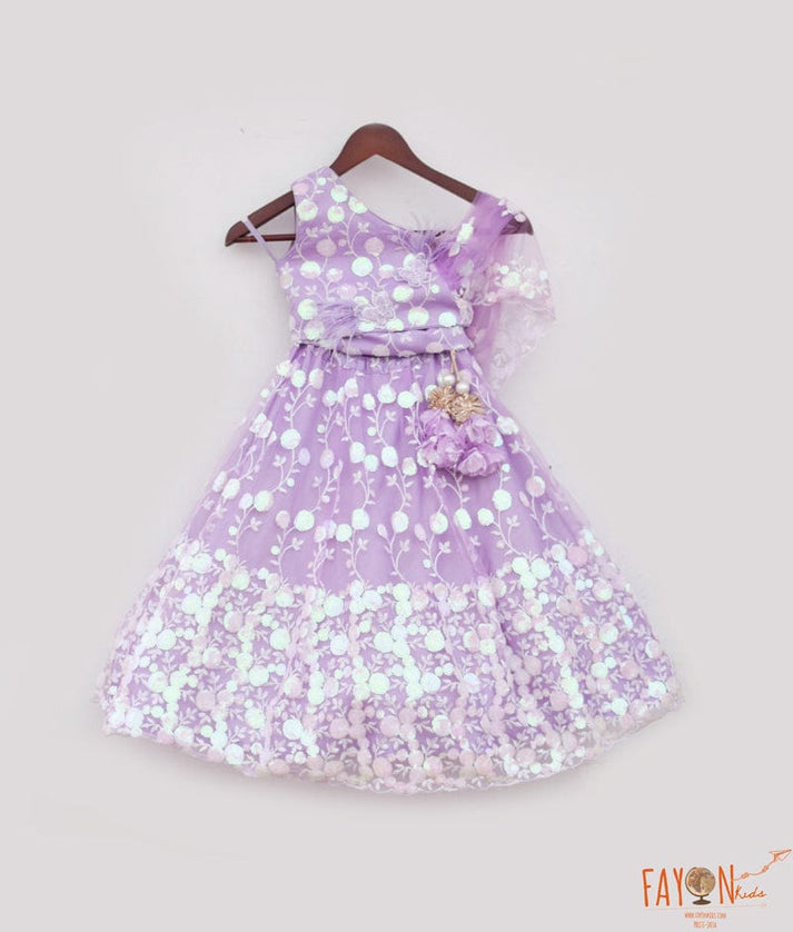 Manufactured by FAYON KIDS (Noida, U.P) Lilac Lehenga Set