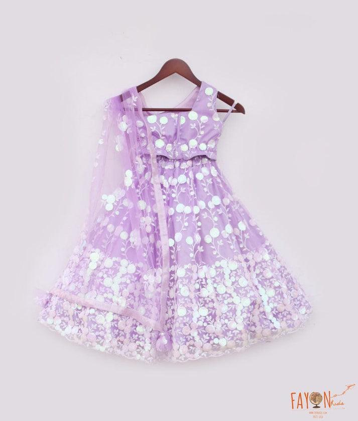 Manufactured by FAYON KIDS (Noida, U.P) Lilac Lehenga Set