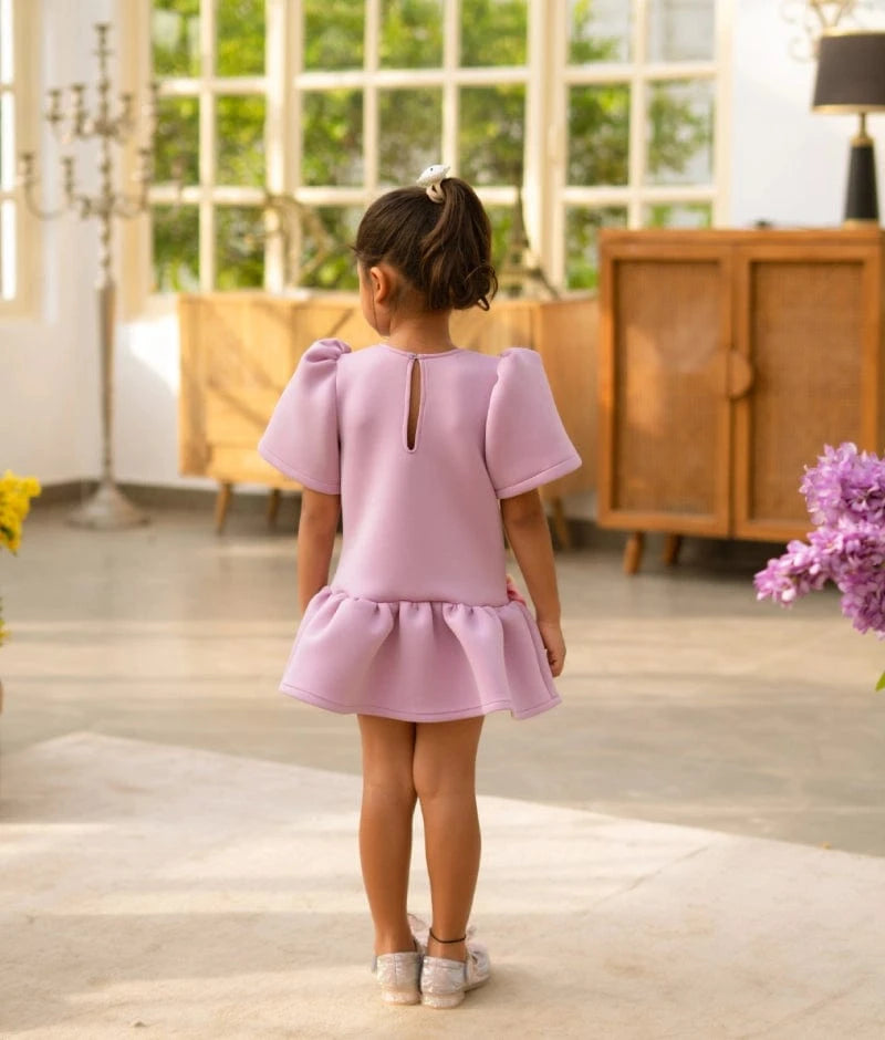 Manufactured by FAYON KIDS (Noida, U.P) Lilac Neoprene Party Dress